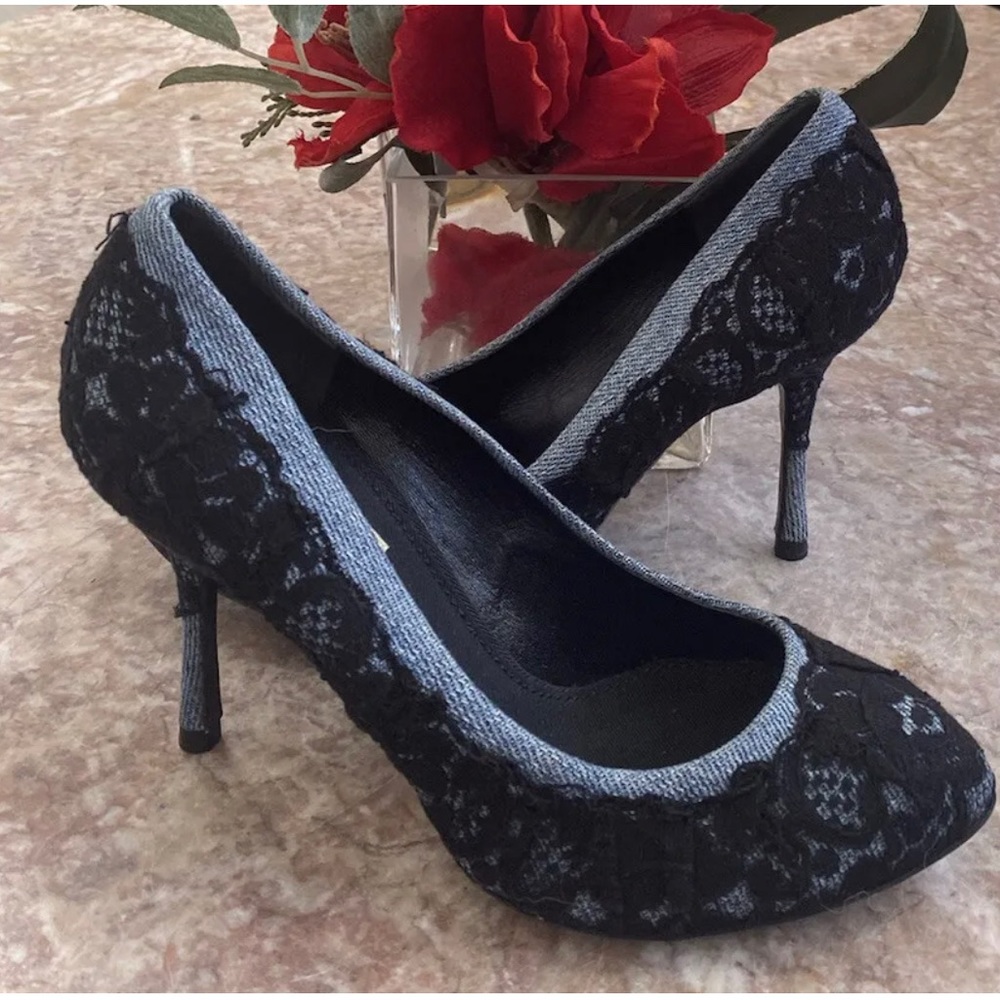 Dolce & Gabbana jean black lace‎ new pumps